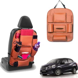 Peepsstore pack of 1 Tan,Orange colour car organizer bags for Amaze 2013 Type 1 Car Multi Pocket-image-70