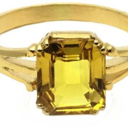 Natural Yellow Sapphire Pukhraj Gemstone Stone Ring With Lab Certificate Brass Sapphire Gold Plated Ring-image-20