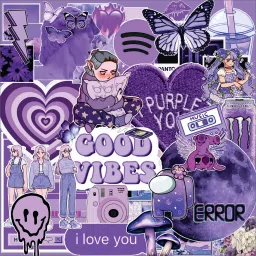 3 inch Madly Crafted’s purple aesthetic sticker collection Self Adhesive Sticker-image-40