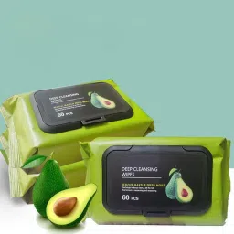 Pack Of 2 Avocado Moisturizing Deep Cleasing Wipes, Makeup Removing Wipes Face Shaping Mask-image-32