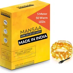 50 LEDs 5 m Yellow Steady Water Drop Rice Lights-picture-5
