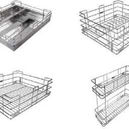 Stainless Steel Modular Kitchen Basket 4 Pcs 17*20 Inch-10*20*17 Pullout Stainless Steel Kitchen Trolley-picture-13