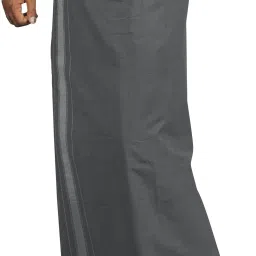 Prakasam Cotton Men's Kerala Style Thalapathi Ash Colour Flexi Size Welcro Readymade with pocket Solid Men Dhoti-image-28