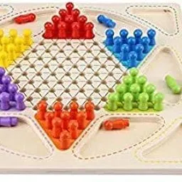 Wooden Frame Chinese Checkers + Ludo 2 in 1 Board Game-picture-10