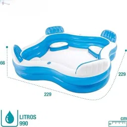 hornflow Intex (IND*11) Big Portable Swimming Pool Family Lounge Pool With Pump Inflatable Swimming Pool image 3