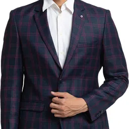 raymond Men Checkered Single Breasted Formal Blazer-picture-5
