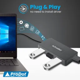 PRODOT 4-in-1 USB Hub With Hi-Speed Data Transfer 480 Mbps Additional DC Jack for Power-Hungry USB Hub image 2