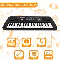 bigfun Electronic 37 key Piano Keyboard with microphone, AUX, DC Power option, USB Cables, 8 tones, 8 Rhythms, 6 Demos and 4 Percussions image 4