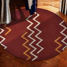 saraswati global Red Stripes Wool And Viscose 10X10 Hand-Tufted Carpet-picture-20