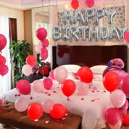 Solid Happy Birthday Theme Combo Balloon Decoration for Kids Birthday Party/Party Supplies Items/Adult Party Kit/Party Backdrop Foil with Multi Metallic Balloons (Pack of 64pcs.) (Set of 64) Balloon-image-16