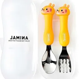 Stainless Steel Cutlery- Fork & Spoon Set with Travel Storage Box. (Multicolour) Stainless Steel Cutlery Set-image-98