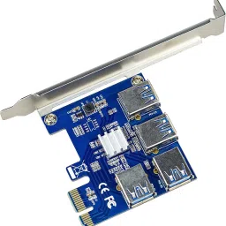 LipiWorld Pcie Splitter 1 to 4 PCI Riser Card PCIe 1 to 4 Port 4 Risers into 1 PCI Card GDDR4 16 GB NVIDIA Chipset 64 bit 120 MHz Graphics Card image 4