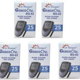 Dr. Morepen GLUCO ONE BG-03 25 PACK OF 5 125 Glucometer Strips-18