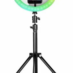 Webilla Selfie Ring Light With Tripod Stand & Phone Holder 3 Modes 10 Brightness Level 120 LED Bulb Dimmable Selfie Ring light 26 RGB Color Mode for Live Stream Makeup YouTube Video Photography Shooting Ring Flash-1