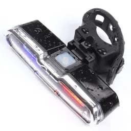 Bicycle USB Rechargeable Police Type Tail Light (3 Colors Red White Blue) 6 Mode LED Rear Break Light-image-50