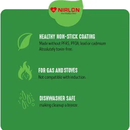 nirlon 3 Layer Non-Stick Coating Non Induction Base Aluminium Cookware 2-Piece Set Sauce Pan 26 cm diameter 0 L capacity image 4