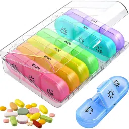 7-day Travel Pill Organizer with 3 Daily Compartments – Colorful Medicine Box Pill Box-19