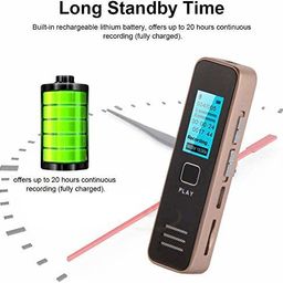 TECHNOVIEW Mini Digital Voice Recorder with 32GB SD Card, Voice Activated, Builtin Speaker, Professional Audio Recorder MP3 Player Dictaphone Voice Recording Device Microphone Sound Recorer image 3
