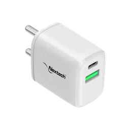 Nextech 24W Type A & Type C 2-Port Fast Charger (Adapter Only, Over-Current Protection, White)-21