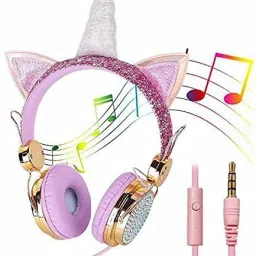Tera13 Unicorn Wired On Ear Headphone with mic Headphones for Girls Smart Headphones-image-29