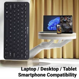 ZEBRONICS K4000MW/Multidevice connectivity,Compatible with Laptop/Tablet/Smartphone Bluetooth Handheld Laptop Keyboard Compatible with Desktop, Laptop, Mac ZEB-K4000MW / ZEB-EWK 1 with 2 Bluetooth & 2.4 GHz Wireless Connection image 4