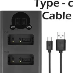 Onkliq LP-E17 Dual Fast USB Type 'C' Cable with LCD Display Camera Battery Charger image 3