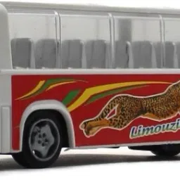Medium size pull back plastic limousine bus white color toy for kids-35