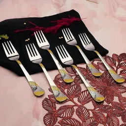 6 Pieces Premium Dinner Fork For Home & Kitchen, Dining Tableware Cutlery Set Stainless Steel Dinner Fork Set-18