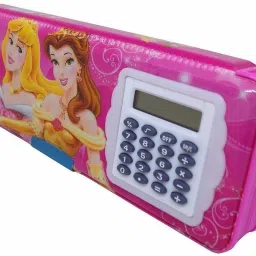 Multipurpose Magnetic Pencil Box with Calculator & Dual Sharpener for Girls & Boys for School | Big Size Cartoon Printed Pencil Case for Kids Geometry Box-10