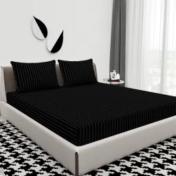 300 TC Cotton Double Striped Flat Bedsheet-image-43