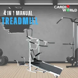cardio world 4 in 1 Manual Treadmill, Easy to foldable, User Weight - 110 kg Treadmill image 2