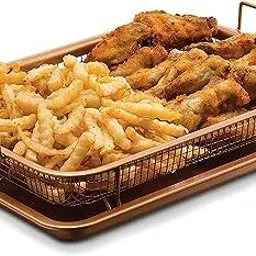 Air Fry Crisper Basket Non Stick Grill Basket with Baking Pan for Kitchen Airfryer Tray-picture-18