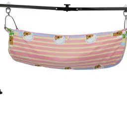 NRI Swing Cradle with Mosquito Net Pink Jholi - L/W/H-125/98/88cm-22