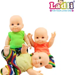 Cute Little Boy in Teddy Mini born Baby Doll 3 Brother PVC Material Baby Doll-image-12