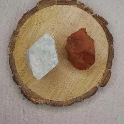 Amazonite + Carnelian AAA Grade Raw Natural Crystal Combo with Bark Coaster Regular Round Crystal Stone-image-89