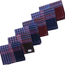 Heart Home Handkerchiefs|Sweat Absorbent Gingham Check Dark Colored Cotton Square Hankies ["Multicolor"] Handkerchief-image-67