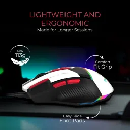 EVOFOX Blaze 12800 DPI Gaming Sensor and 8 Buttons RGB Wired Ambidextrous OpticalGaming Mouse image 3