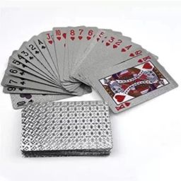 Silver Deck Flexible PVC Plastic Playing Card Premium Poker Silver Waterproof Business Card-26