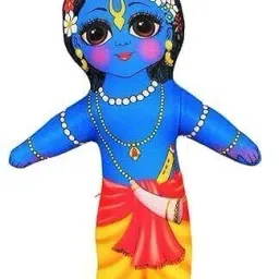 Lord Krishna Stuffed Soft Toy for Kids, Washable Toy- 18.5 cm-12