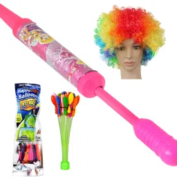 (1 Pichkari+ 1Magic Balloon+ 1Malinga Wig)for Kids Holi & Pool Party Fun Water Gun-image-65