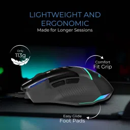 EVOFOX Blaze 12800 DPI Gaming Sensor and 8 Buttons RGB Wired Ambidextrous OpticalGaming Mouse image 3