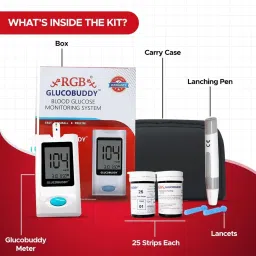 rgb Glucobuddy AC 300 with 50 Glucometer Strips |Sugar Testing Machine Glucometer image 2