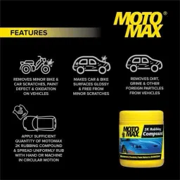 motomax ULTIMATE 5 PCS COMBO, INCLUDES, SHAMPOO, 2K, DASHBOARD, CREAM POLISH, AK CLOTH, AC 3 Combo image 3