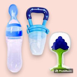 Baby fruit nibbler with fruit teether & spoon feeding bottle for feeding (Set 3)- Silicone-5