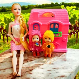 Doll with Long Hairs With Doll House for Kids (Multi-Color) (Multicolor)-7