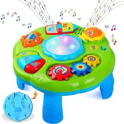 Musical Learning Activity Table Early Education Development Play Activity Center Tables Toy for Kids Toddler Infant Baby Boys & Girls Toys for 1 & 2 Years Old-1