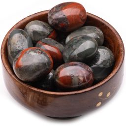Premium Indian Blood Stone Tumbled 200gm in Basket Regular Asymmetrical Crystal Stone-image-39