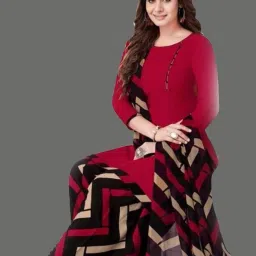 Unstitched Crepe Salwar Suit Material Printed-image-21