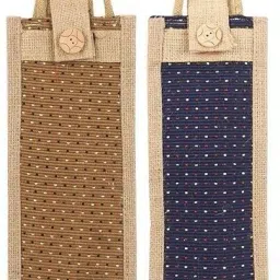 Any Colour Jute Bag For Wine /Water Bottle Gift Bag/Bottle Carry Bag Pack Of 2-picture-23