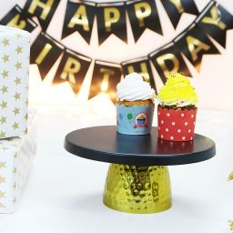 CAKE STAND/ METAL/ BLACK TOP WITH GOLDEN BASE/ BIRTHDAY DECOR Iron Cake Server-11
